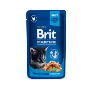 Brit Premium Chicken Chunks in Gravy Wet Kitten Food Pouches