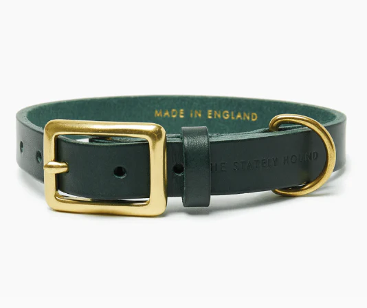 Stately Hound - Brass Riveted Leather Dog Collar - Bild 3